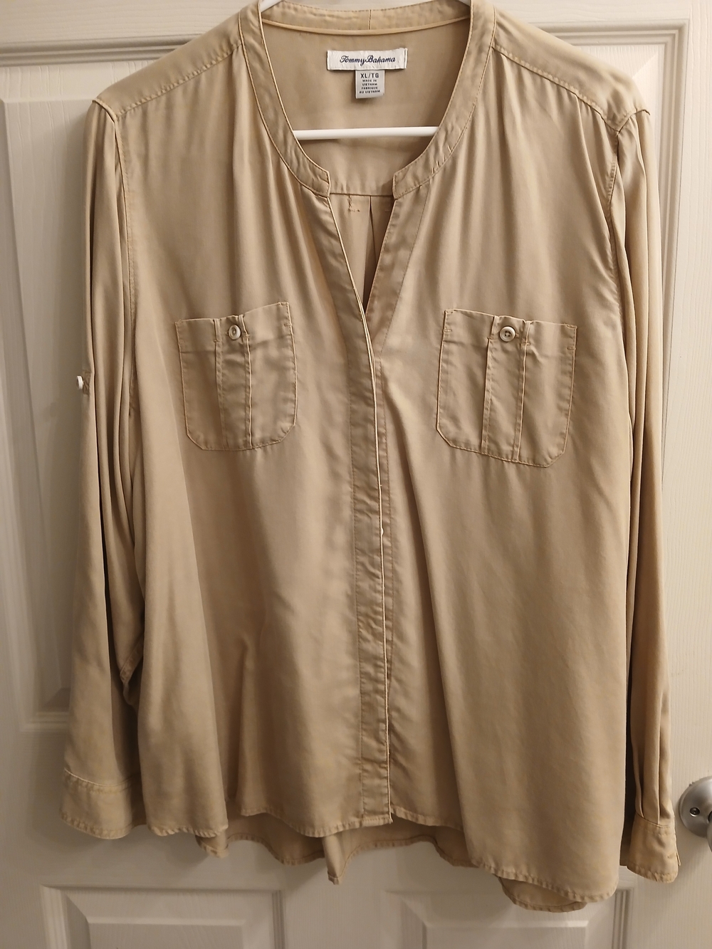 Tommy Bahama Women's Cream Chaki Blouse